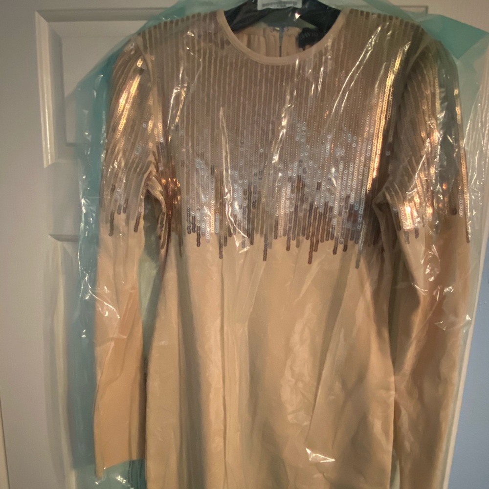 David Koma Sequin Long Sleeve Dress